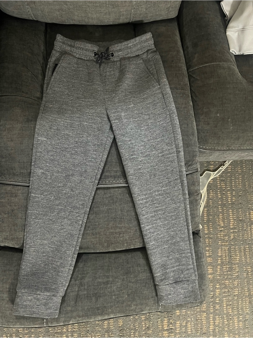 Kids Cozy Gray Jogger Sweatpants with Drawstring